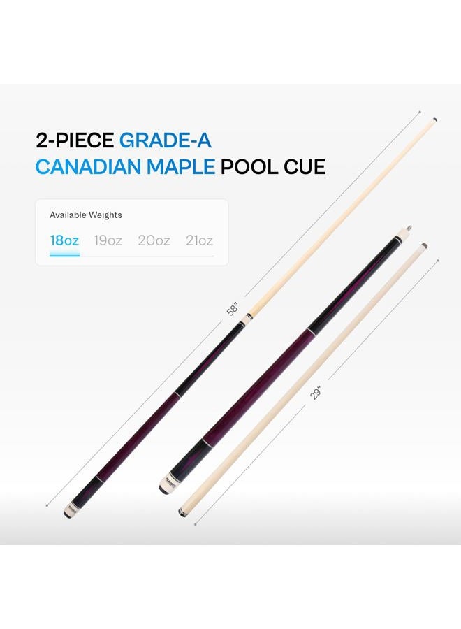 Pearson Cues Players Series Billiards Pool Cue Stick w/Irish Linen Wrap 2-Piece 58” (20 oz, PP-2 (Black)) - Image 5