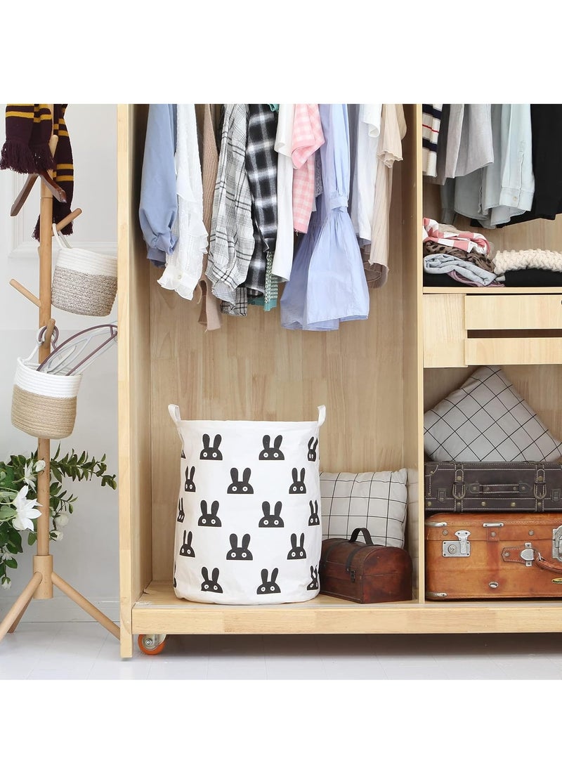 Gonice - Canvas Storage Basket with Handle Large Organizer Bins for Dirty Laundry Hamper Baby Toys Nursery Kids Clothes Gift Basket - Image 1