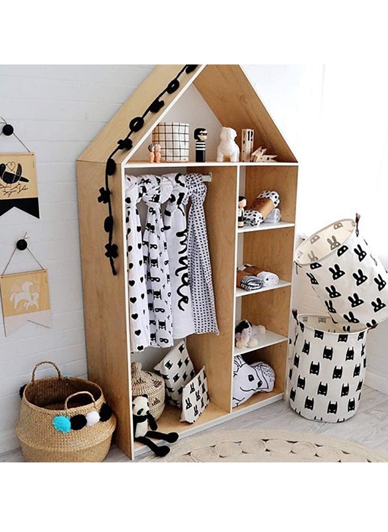 Gonice - Canvas Storage Basket with Handle Large Organizer Bins for Dirty Laundry Hamper Baby Toys Nursery Kids Clothes Gift Basket - Image 1