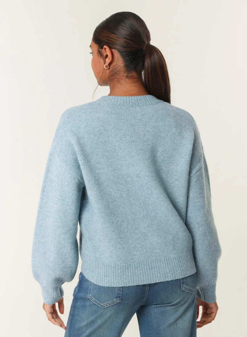 Blue Vanilla Embroidered Design Jumper