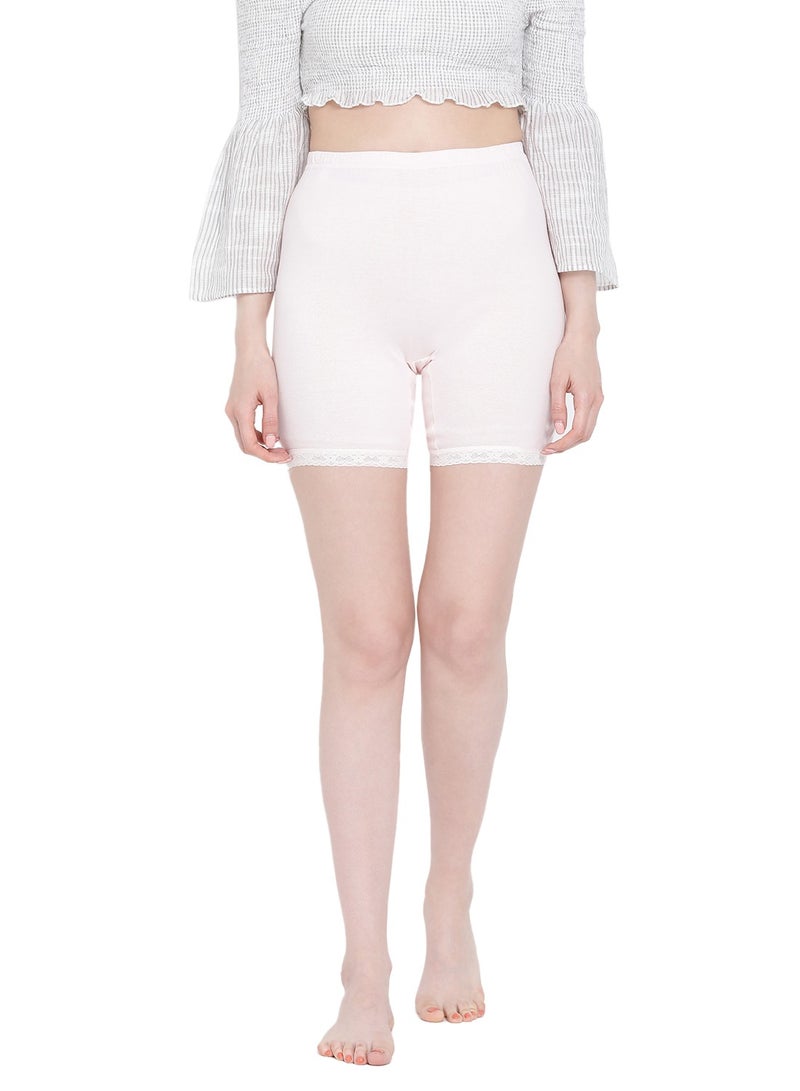 BYC WOMEN'S COTTON BOXER BRIEF SHORTS (PACK OF 3) - LIGHT PINK  - Image 3