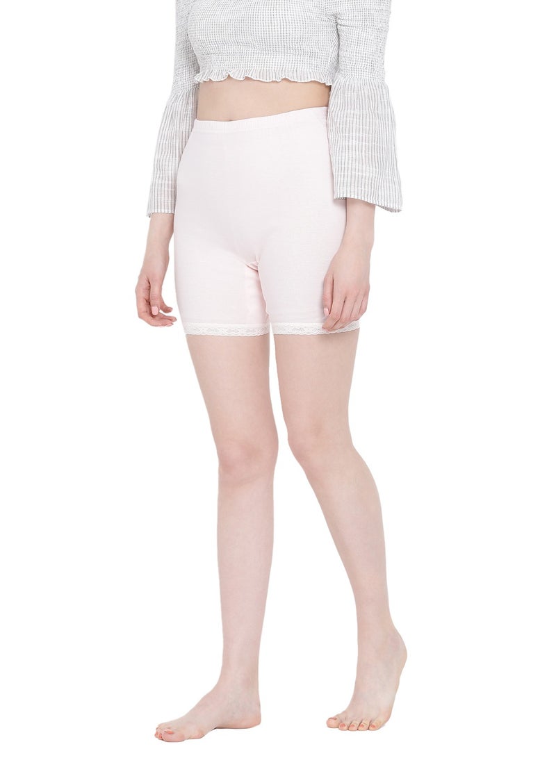 BYC WOMEN'S COTTON BOXER BRIEF SHORTS (PACK OF 3) - LIGHT PINK  - Image 4