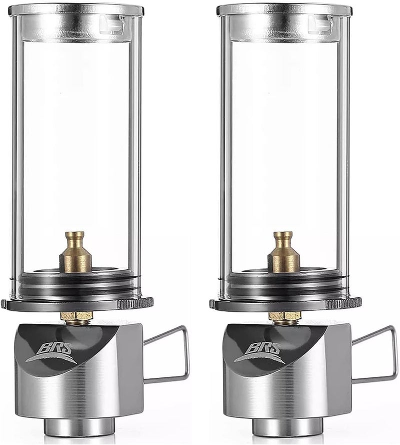 BRS Camping Outdoor Portable Wickless Gas Windproof Lighting Lantern Dreamlike Candle Lamp （2 Pcs） - Image 1