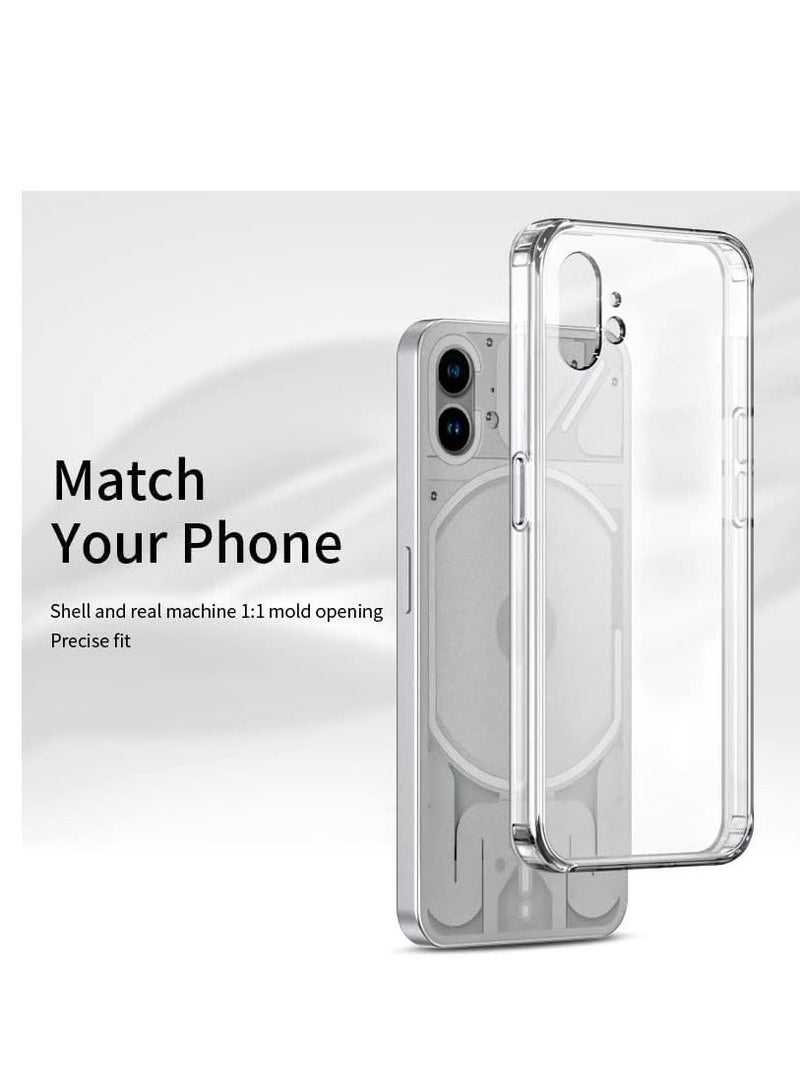 MUNTAQI Nothing Phone 1 Case Clear Crystal Shockproof Thin Hybrid Durable Hard PC Back Shell Protective Soft TPU Silicone Bumper Slim Anti Yellow Cover for Nothing Phone (1), HD Clear - Image 3