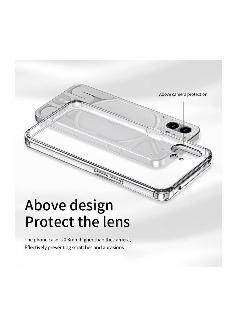 MUNTAQI Nothing Phone 1 Case Clear Crystal Shockproof Thin Hybrid Durable Hard PC Back Shell Protective Soft TPU Silicone Bumper Slim Anti Yellow Cover for Nothing Phone (1), HD Clear - Image 4