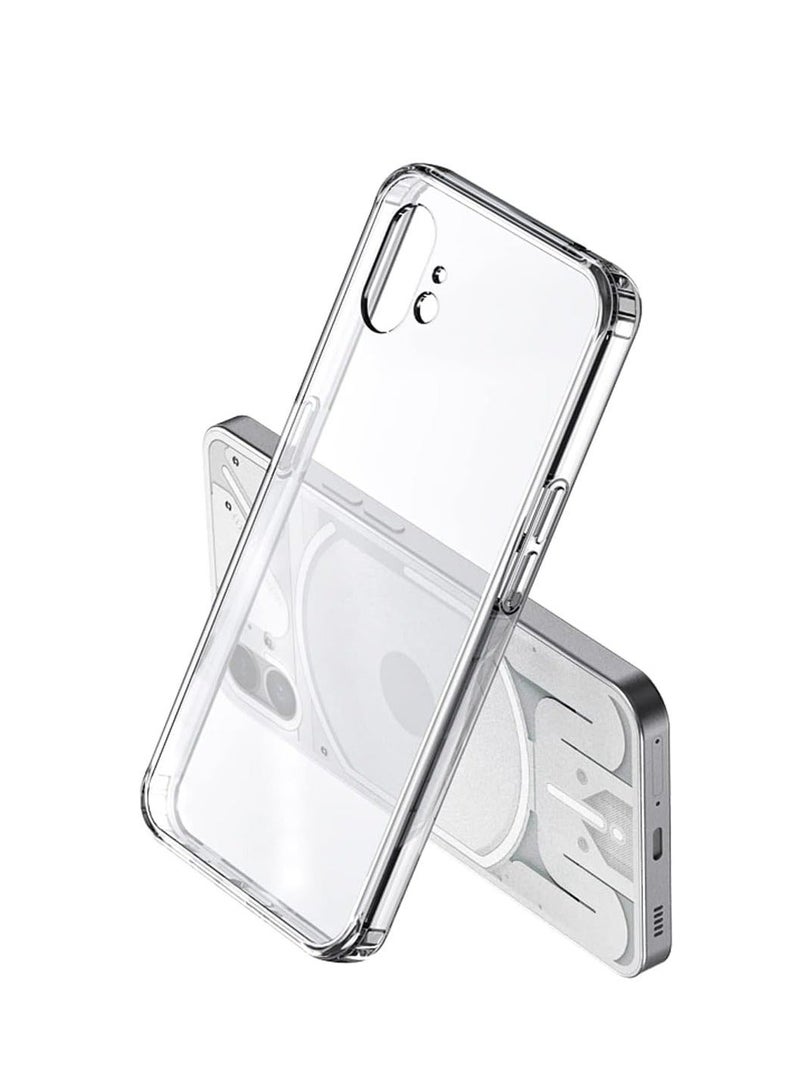 MUNTAQI Nothing Phone 1 Case Clear Crystal Shockproof Thin Hybrid Durable Hard PC Back Shell Protective Soft TPU Silicone Bumper Slim Anti Yellow Cover for Nothing Phone (1), HD Clear - Image 1