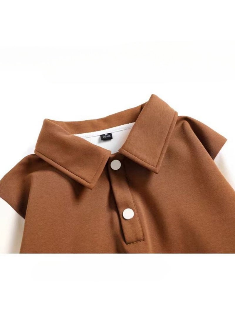 LEE New Loose Casual Long Sleeved Polo Shirt With Contrasting Colors  - Image 4