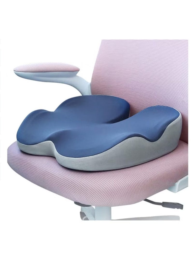 Seat Cushion, Non-Slip Chair Cushion with Memory Foam, Tailbone Cushions for Pressure Relief, Computer & Car Seat Cushion (Blue) - Image 1