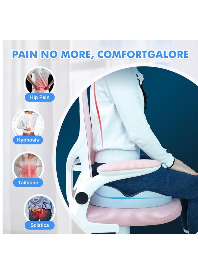 Seat Cushion, Non-Slip Chair Cushion with Memory Foam, Tailbone Cushions for Pressure Relief, Computer & Car Seat Cushion (Blue) - Image 3