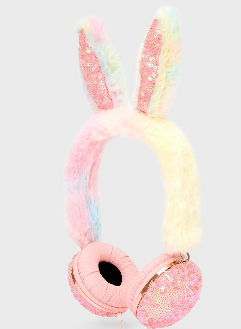 Claires Furry Pastel Bunny Headphones