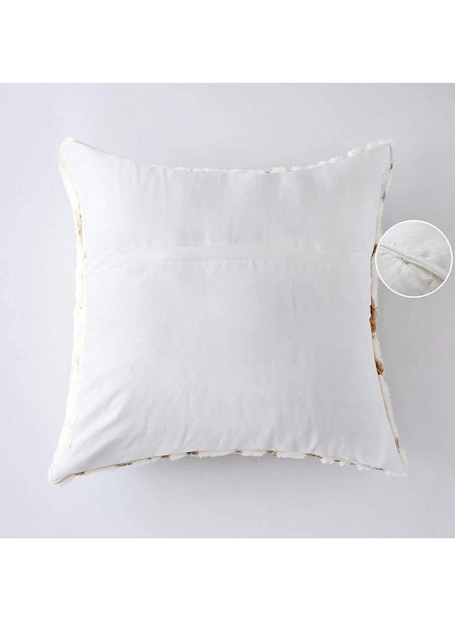 MONKDECOR Velvet Patti Design Cushion Cover (Set of 5 Pieces)- Size-16x16 Inches (Cream Color) - Image 4