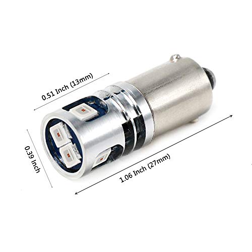 PHINLION 57 BA9 BA9S LED Red Bulbs, Super Bright 12V 53 1816 1893 1889 H5W H10W Car LED Replacement for Interior Dome Map Reading Courtesy License Plate Instrument Panel Lights - Image 2