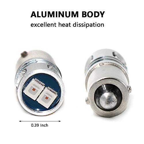 PHINLION 57 BA9 BA9S LED Red Bulbs, Super Bright 12V 53 1816 1893 1889 H5W H10W Car LED Replacement for Interior Dome Map Reading Courtesy License Plate Instrument Panel Lights - Image 3