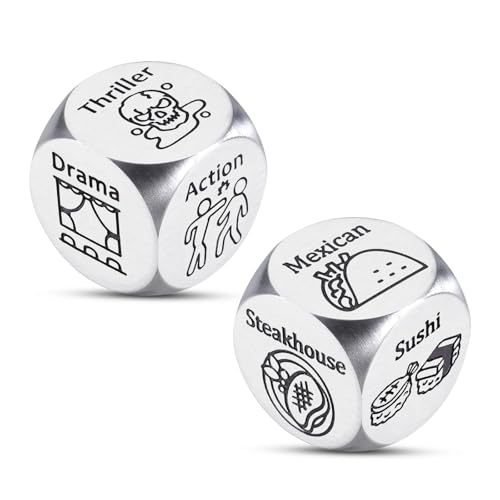Paginafr Adult Easter Basket Stuffers Adult Easter Gifts 2PCS Food Decision Dices Movie Nights Supplies Funny Food Dice Date Night Dice Dinner Dice Decision Birthday Gifts Ideas for Movie Lovers Her Him - Image 1