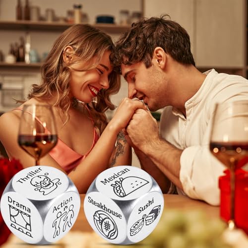 Paginafr Adult Easter Basket Stuffers Adult Easter Gifts 2PCS Food Decision Dices Movie Nights Supplies Funny Food Dice Date Night Dice Dinner Dice Decision Birthday Gifts Ideas for Movie Lovers Her Him - Image 5