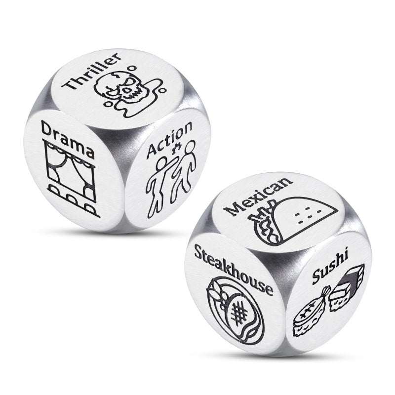 Paginafr Adult Easter Basket Stuffers Adult Easter Gifts 2PCS Food Decision Dices Movie Nights Supplies Funny Food Dice Date Night Dice Dinner Dice Decision Birthday Gifts Ideas for Movie Lovers Her Him - Image 3