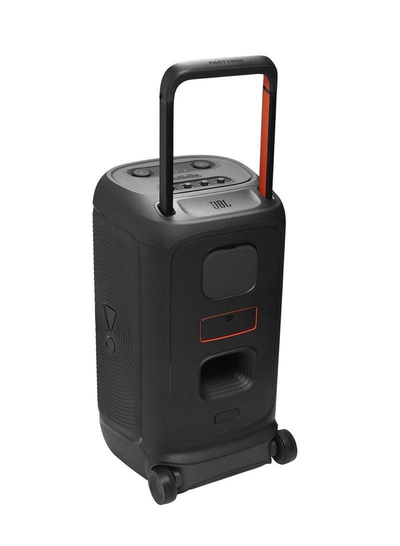 جي بي إل مكبر صوت JBL PartyBox 520 المحمول بلوتوث مع تعزيز الصوت الذكي، 400 واط صوت قوي، عرض ضوئي ديناميكي، 15 ساعة وقت تشغيل، مدخلات ميكروفون وجيتار، مقاوم للماء IPX4، مقبض تلسكوبي وعجلات - أسود - Image 3
