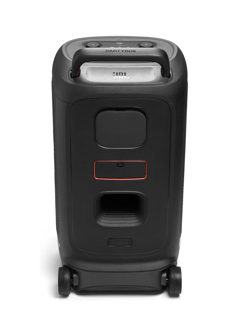 جي بي إل مكبر صوت JBL PartyBox 520 المحمول بلوتوث مع تعزيز الصوت الذكي، 400 واط صوت قوي، عرض ضوئي ديناميكي، 15 ساعة وقت تشغيل، مدخلات ميكروفون وجيتار، مقاوم للماء IPX4، مقبض تلسكوبي وعجلات - أسود - Image 2