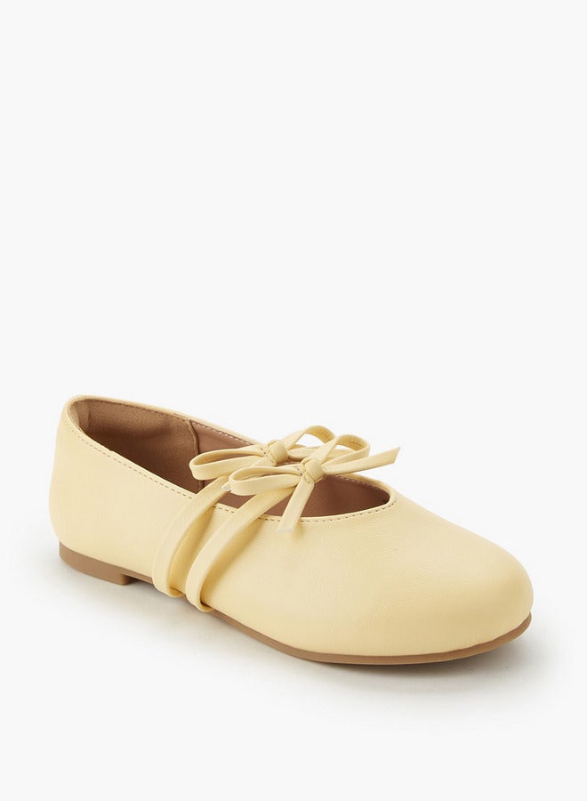 Little Missy Girls Bow Strap Ballerina Shoes - Image 1