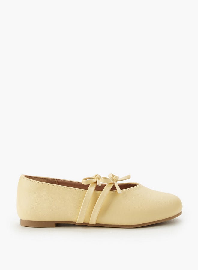 Little Missy Girls Bow Strap Ballerina Shoes - Image 2