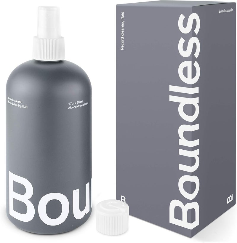 Boundless Audio Record Cleaner Solution - 17oz Extra Large Vinyl Record Cleaner Fluid Spray Bottle & Refill Nozzle - Image 1