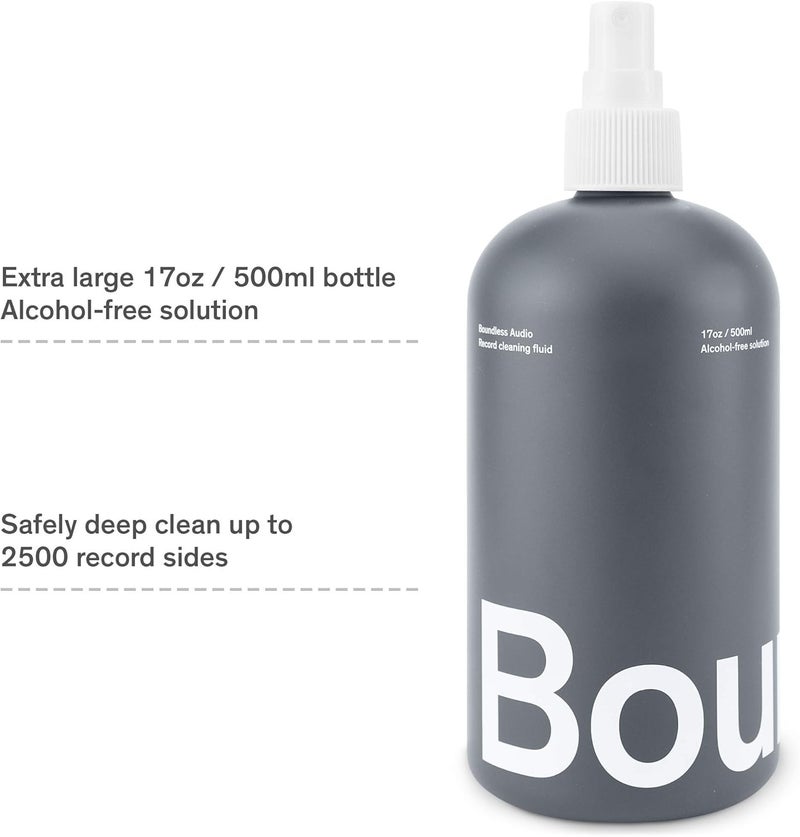Boundless Audio Record Cleaner Solution - 17oz Extra Large Vinyl Record Cleaner Fluid Spray Bottle & Refill Nozzle - Image 2