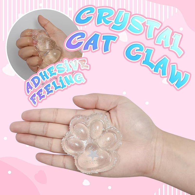 JIACAI 2pcs Squishy Paw, Cat Paw Squeeze Toys,Cute Fufu Toys, Fidget Toys for Stress Relief, Novelty Cute Things Sticky Mochi Toys - Image 3