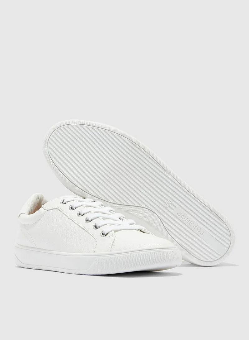 TOPSHOP Cola Lace Up Trainer Sneaker - White