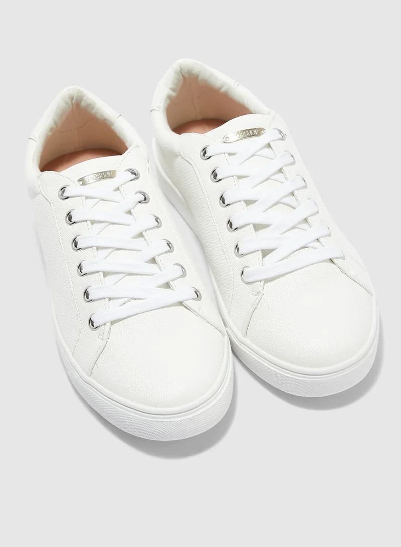 TOPSHOP Cola Lace Up Trainer Sneaker - White