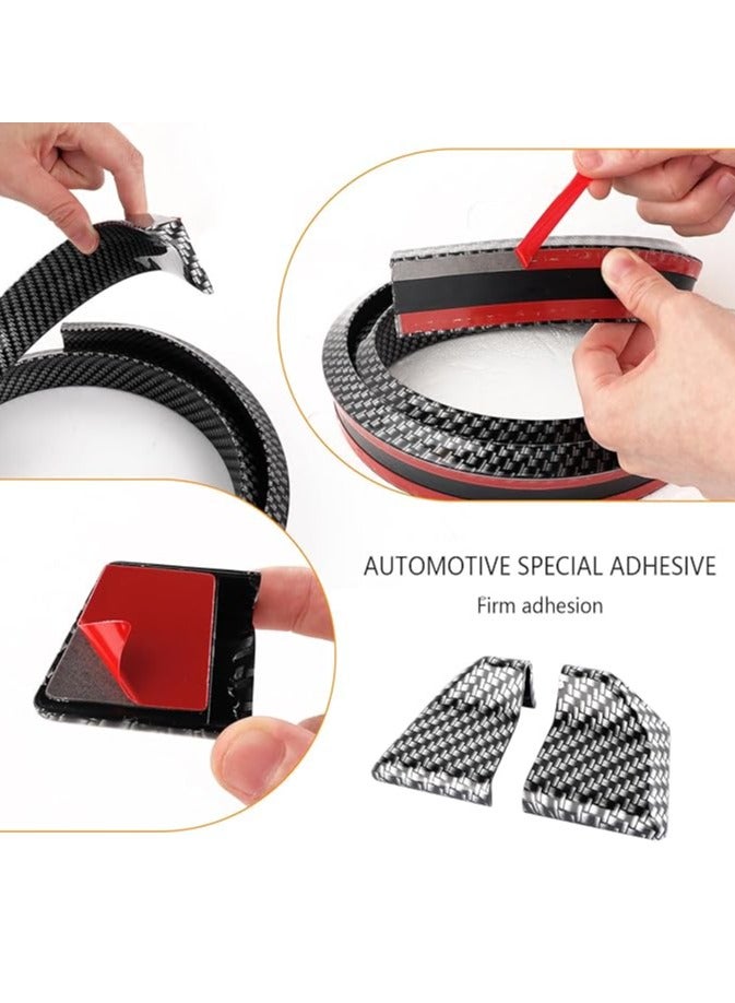 Generic 1.5M Car Bumper Strip Carbon Fiber Rubber Rear Spoiler Wing 45mm Width Universal Exterior Rear Spoiler Kit - Image 4