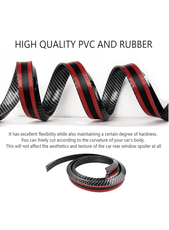 Generic 1.5M Car Bumper Strip Carbon Fiber Rubber Rear Spoiler Wing 45mm Width Universal Exterior Rear Spoiler Kit - Image 2