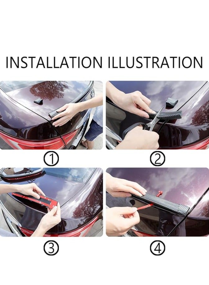 Generic 1.5M Car Bumper Strip Carbon Fiber Rubber Rear Spoiler Wing 45mm Width Universal Exterior Rear Spoiler Kit - Image 5