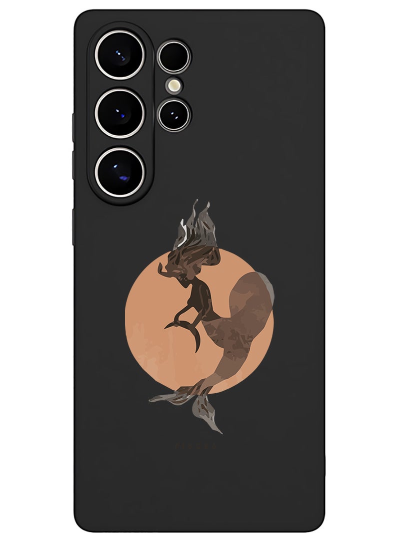 Theodor Protective Slim Fit Case Liquid Silicone Cover with Full Body Protection Anti-Scratch Shockproof Case For Samsung Galaxy S25 Ultra (Black) - Pisces - Image 1