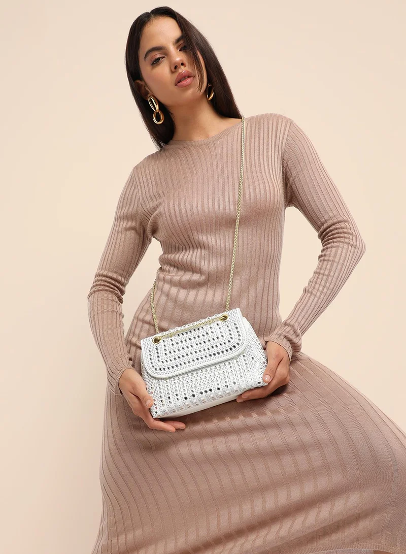 Haute Sauce All Over Studs Handbag - White