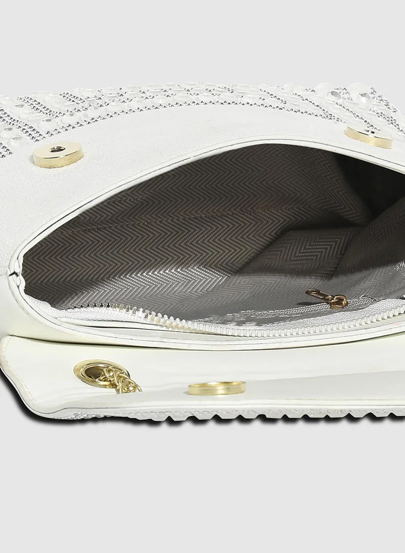 Haute Sauce All Over Studs Handbag - White