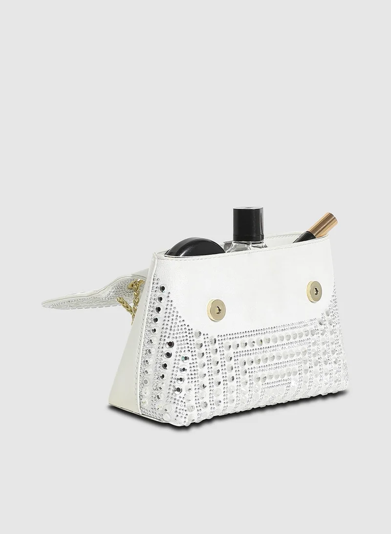 Haute Sauce All Over Studs Handbag - White
