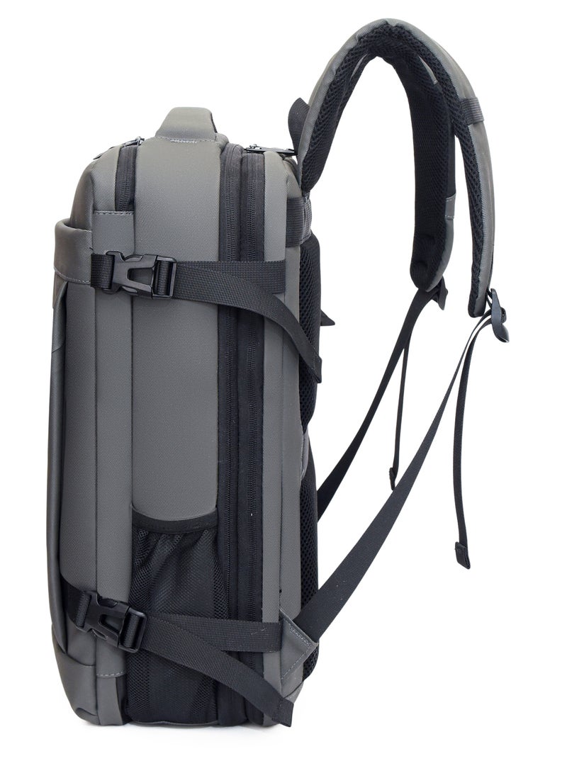 ستارجولد حقيبة ظهر مقاس 18 بوصة مع جيب أمامي ومنفذ شحن USB وتصميم قابل للتوسيع وجيب شبكي جانبي وأربعة مشابك للسفر - Image 5