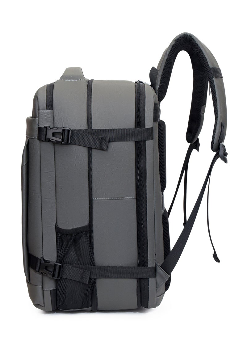 ستارجولد حقيبة ظهر مقاس 18 بوصة مع جيب أمامي ومنفذ شحن USB وتصميم قابل للتوسيع وجيب شبكي جانبي وأربعة مشابك للسفر - Image 3