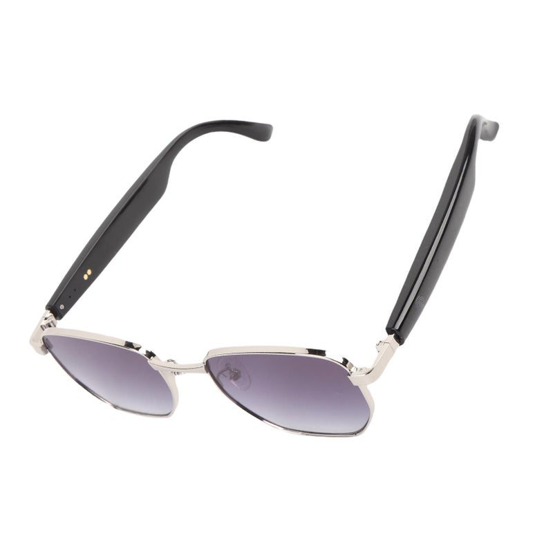 Smart AI Glasses with Bluetooth Multifunctional Real Time Translation Smart Sunglasses Support for Deepseek for Meeting Travel Studying Silver - Image 4