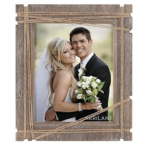 AKRILANE 8x10 Picture Frame Wood Rustic Decorative Distressed & Vintage Looking Photo Frames for Wall Mount & Table Top Display Home Decor – 8 x 10 Wedding Picture Frames – Style B - Image 1