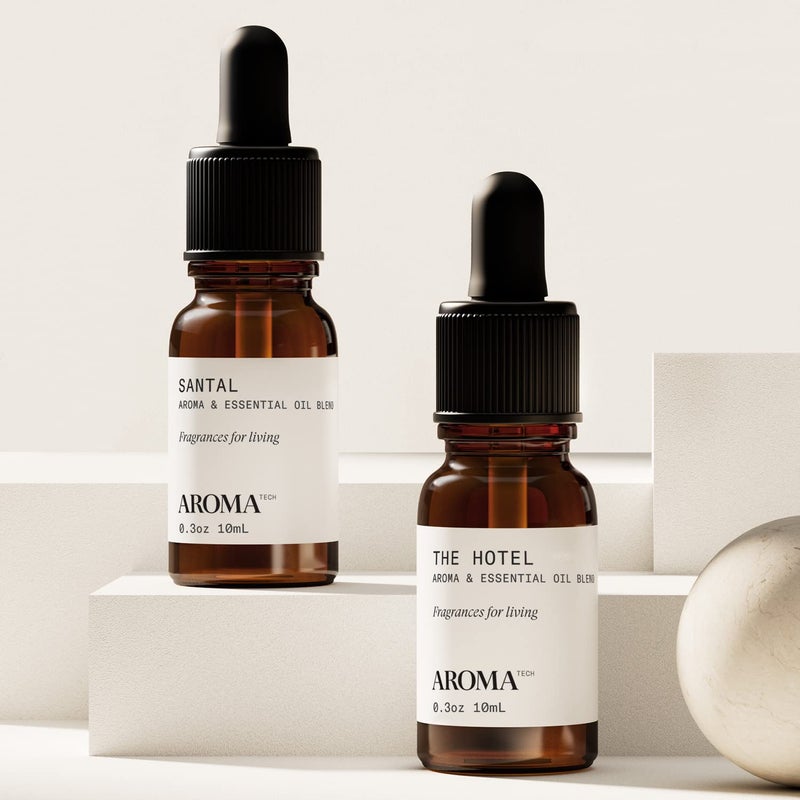 AromaTech Santal & The Hotel Set | Gift Set of Aroma Diffuser Essential Oils Blend of Santal Cardamom, Papyrus, Musk | The Hotel Peach, Red Rose, Pine - 10 Milliliter - Image 5