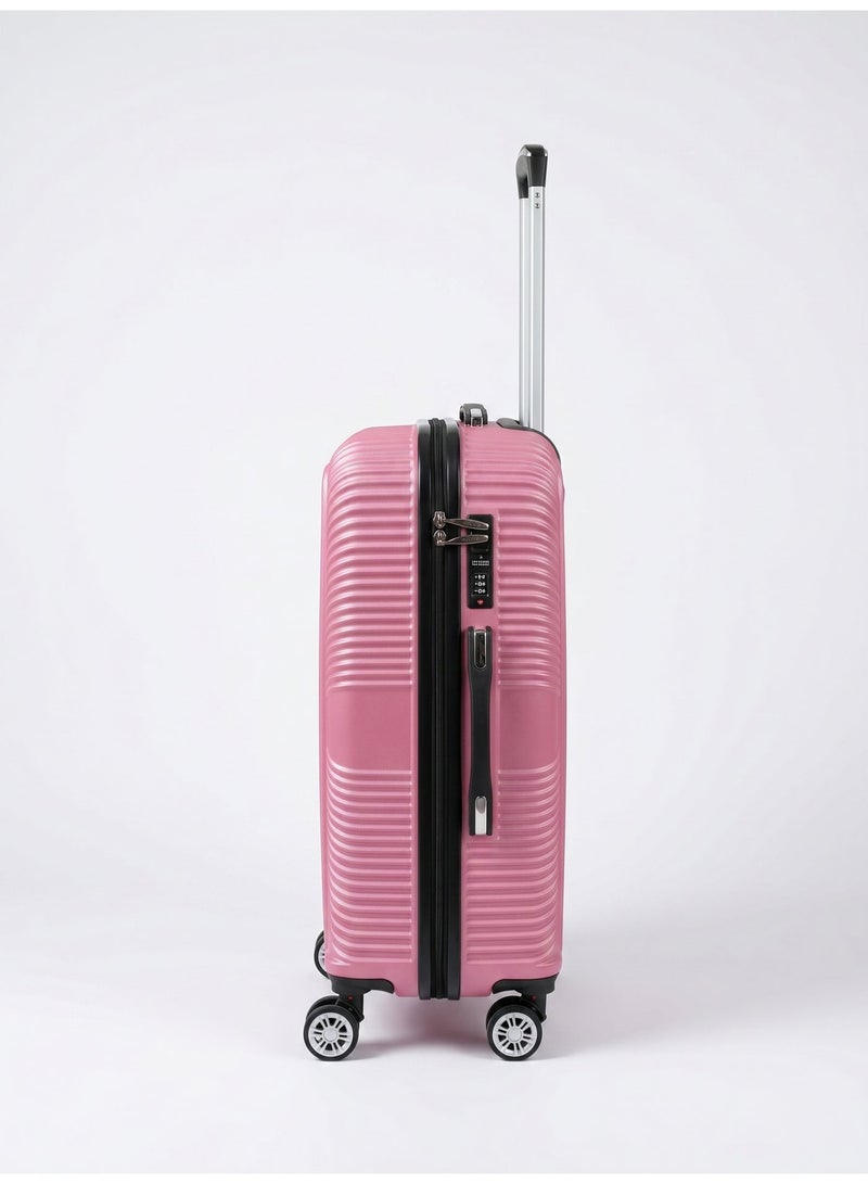Asfar XT-124 Set of 3 Luggage Bags (28/24/20) Inch | Hard Case Travel Bag Trolley Luggage ABS Lightweight Suitcase with 4 Spinner Wheels| Pink - Image 3