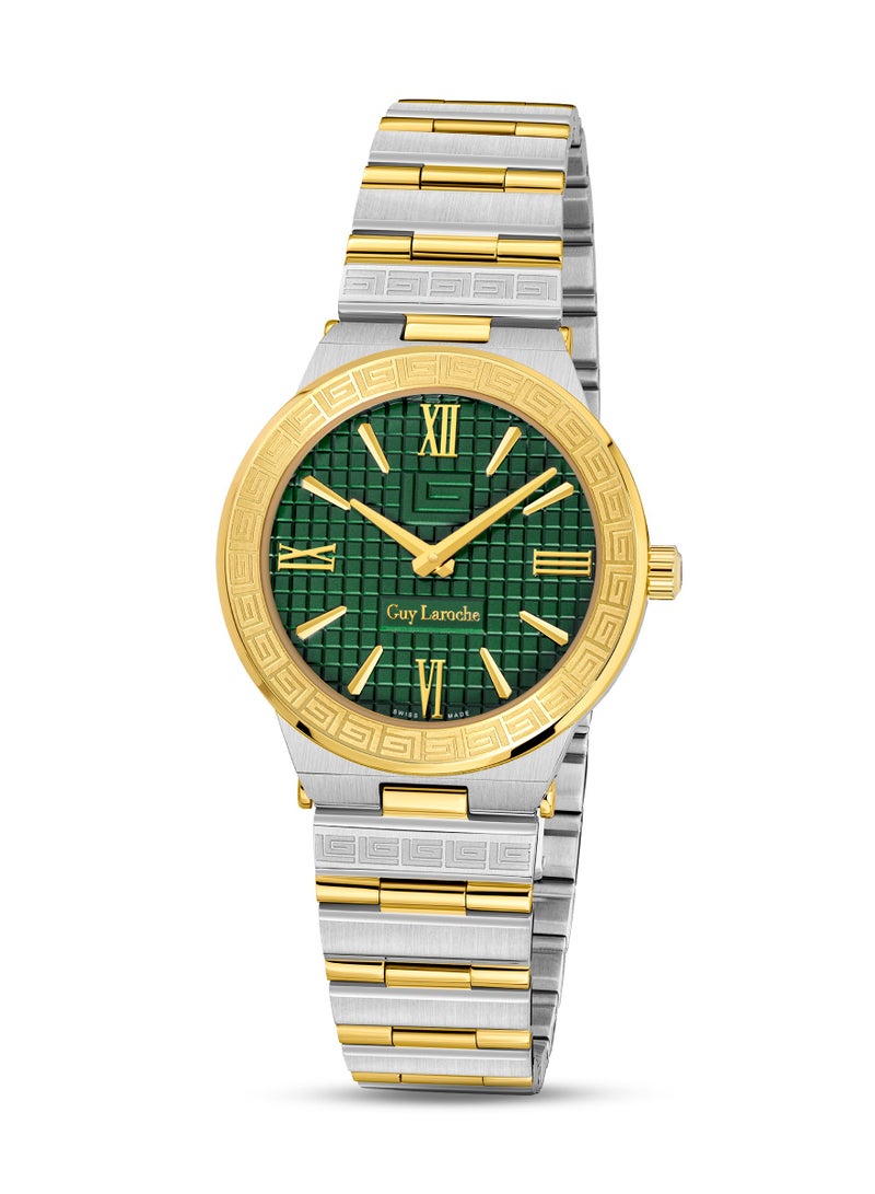 Guy Laroche Sacha Watch for Women with Silver and Gold Stainless Steel Bracelet 32 mm 5 Atm  - Image 1