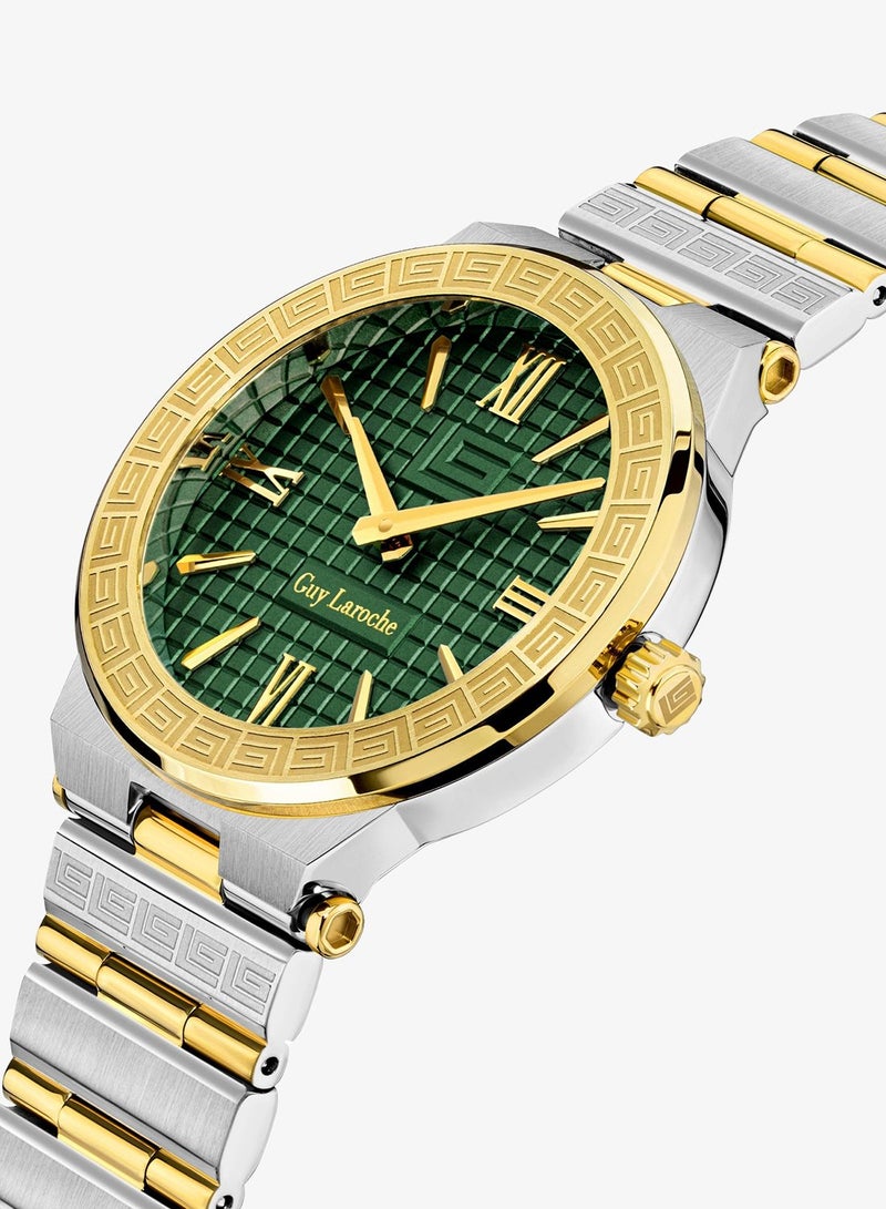 Guy Laroche Sacha Watch for Women with Silver and Gold Stainless Steel Bracelet 32 mm 5 Atm - Image 2
