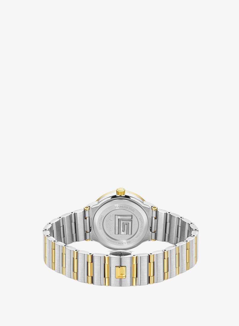 Guy Laroche Sacha Watch for Women with Silver and Gold Stainless Steel Bracelet 32 mm 5 Atm - Image 3