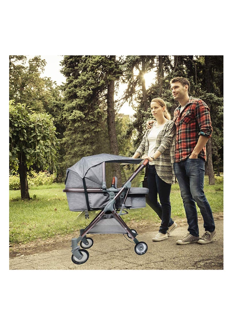 SOLARAE Baby Sun Shade Cover and Sleep Shade for Baby Stroller & Joggers, Toddler Awning Anti-UV Protection Umbrella and Universal with Adjustable Strap, Blocks The Sun's Rays Dark gray - Image 2