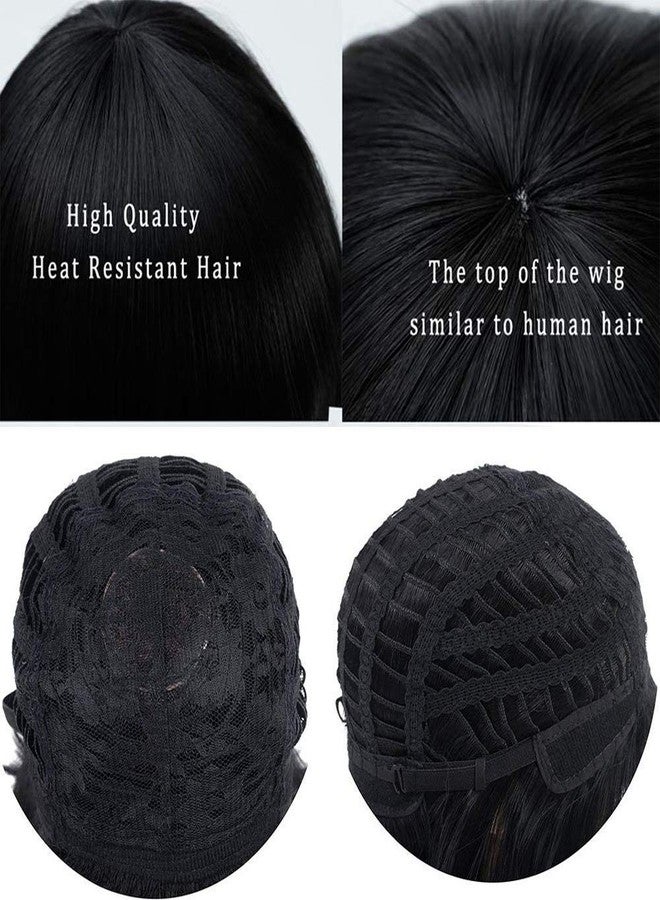 لاش لوكس شعر مستعار صناعي كامل وجذاب من LUSH LOCKS® للنساء/السيدات، طوله 70 سم، لونه أسود، طويل ومجعد طبيعي، مناسب للتنكر/الأزياء التنكرية/الأنمي/الحفلات/مع غرة (70 سم، مجعد، أسود) - Image 2