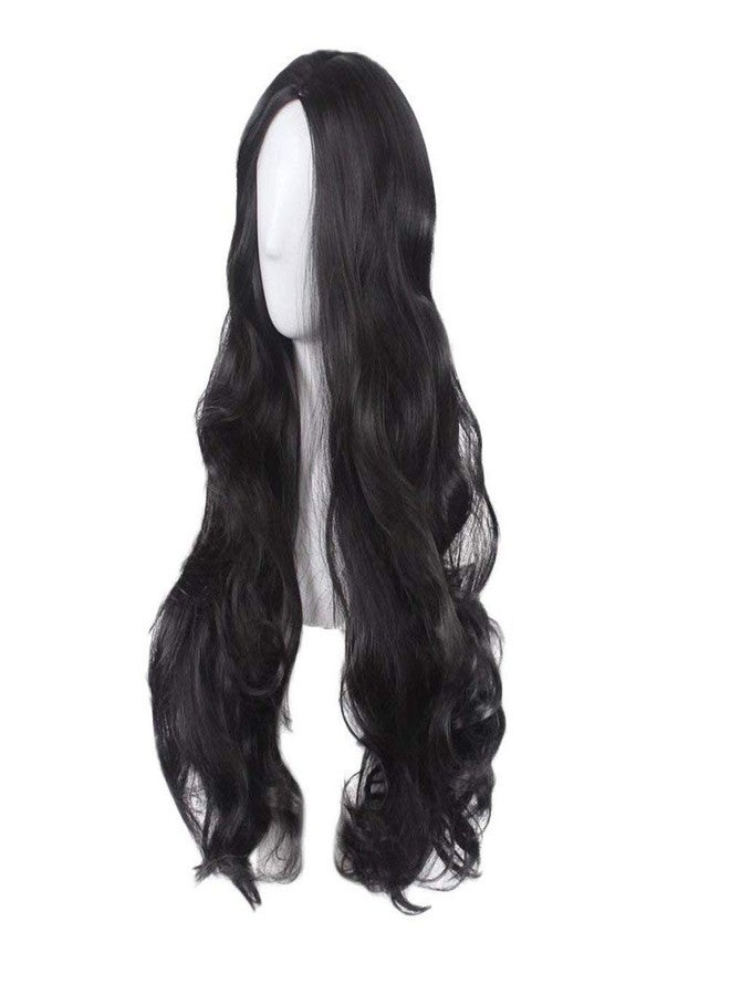 لاش لوكس شعر مستعار صناعي كامل وجذاب من LUSH LOCKS® للنساء/السيدات، طوله 70 سم، لونه أسود، طويل ومجعد طبيعي، مناسب للتنكر/الأزياء التنكرية/الأنمي/الحفلات/مع غرة (70 سم، مجعد، أسود) - Image 1