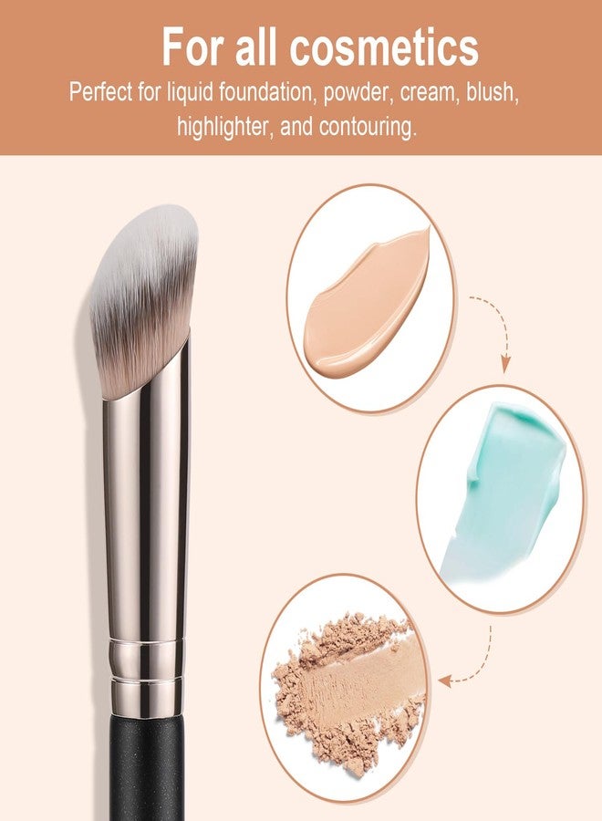 TEOYALL Under Eye Concealer Brush, Angled Contour Brush Synthetic Kabuki Brush for Concealing Blending Setting Buffing with Liquid, Cream and Powder Cosmetic (270S) - Image 4