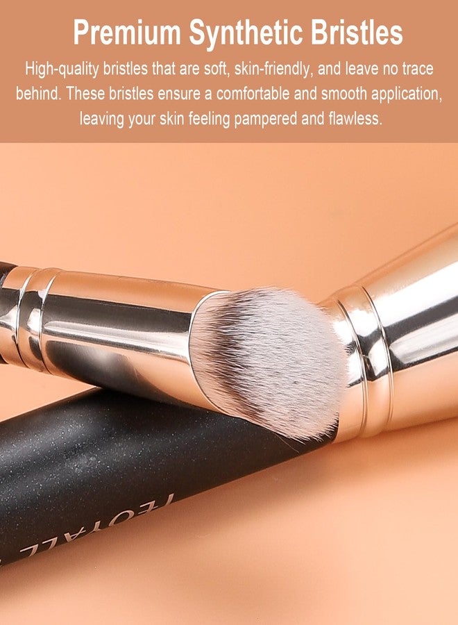 TEOYALL Under Eye Concealer Brush, Angled Contour Brush Synthetic Kabuki Brush for Concealing Blending Setting Buffing with Liquid, Cream and Powder Cosmetic (270S) - Image 2
